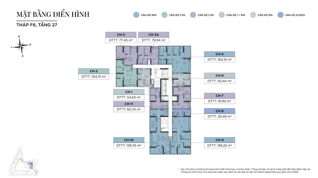 Sun Feliza Suites 15 Tháp F6 - Mặt bằng tầng 27