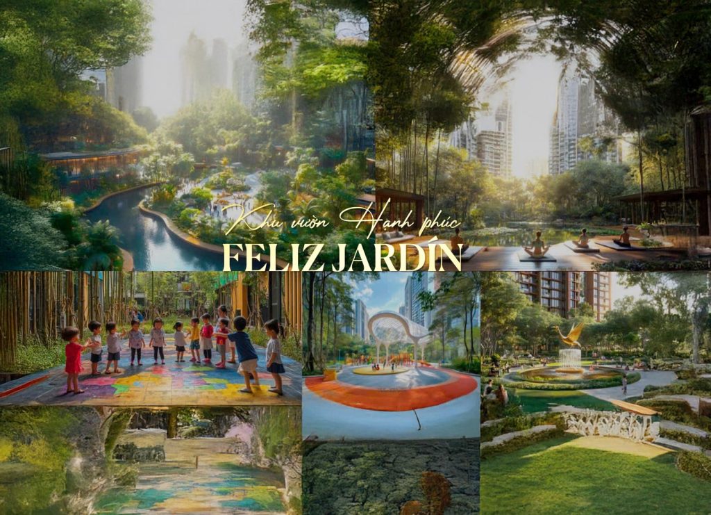 Feliz Jardín – “Khu vườn Hạnh phúc” tại Sun Feliza Suites, không gian xanh rộng lớn giữa lòng đô thị, nơi cả gia đình tận hưởng cuộc sống an yên và gắn kết.