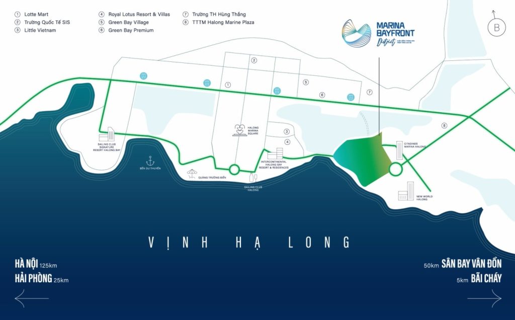 Aria Bay – Điểm đến vàng cho giới thượng lưu 2 Vị trí dự án Aria Bay Tower Hạ Long Marina