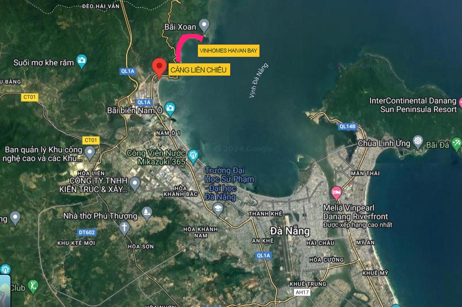 Vị trí Vinhomes Hải Vân Bay