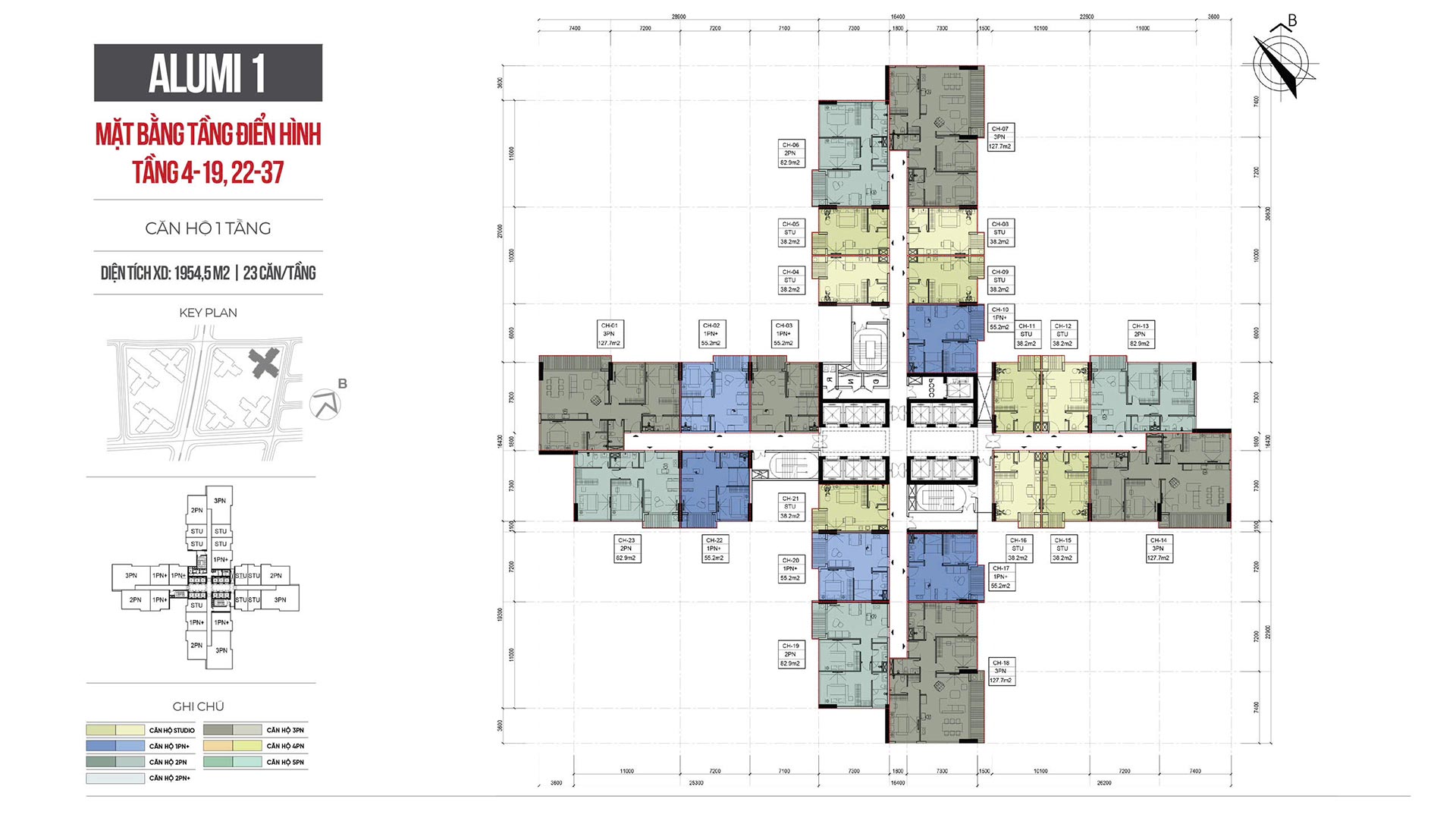 Mặt bằng tòa Alumi 1