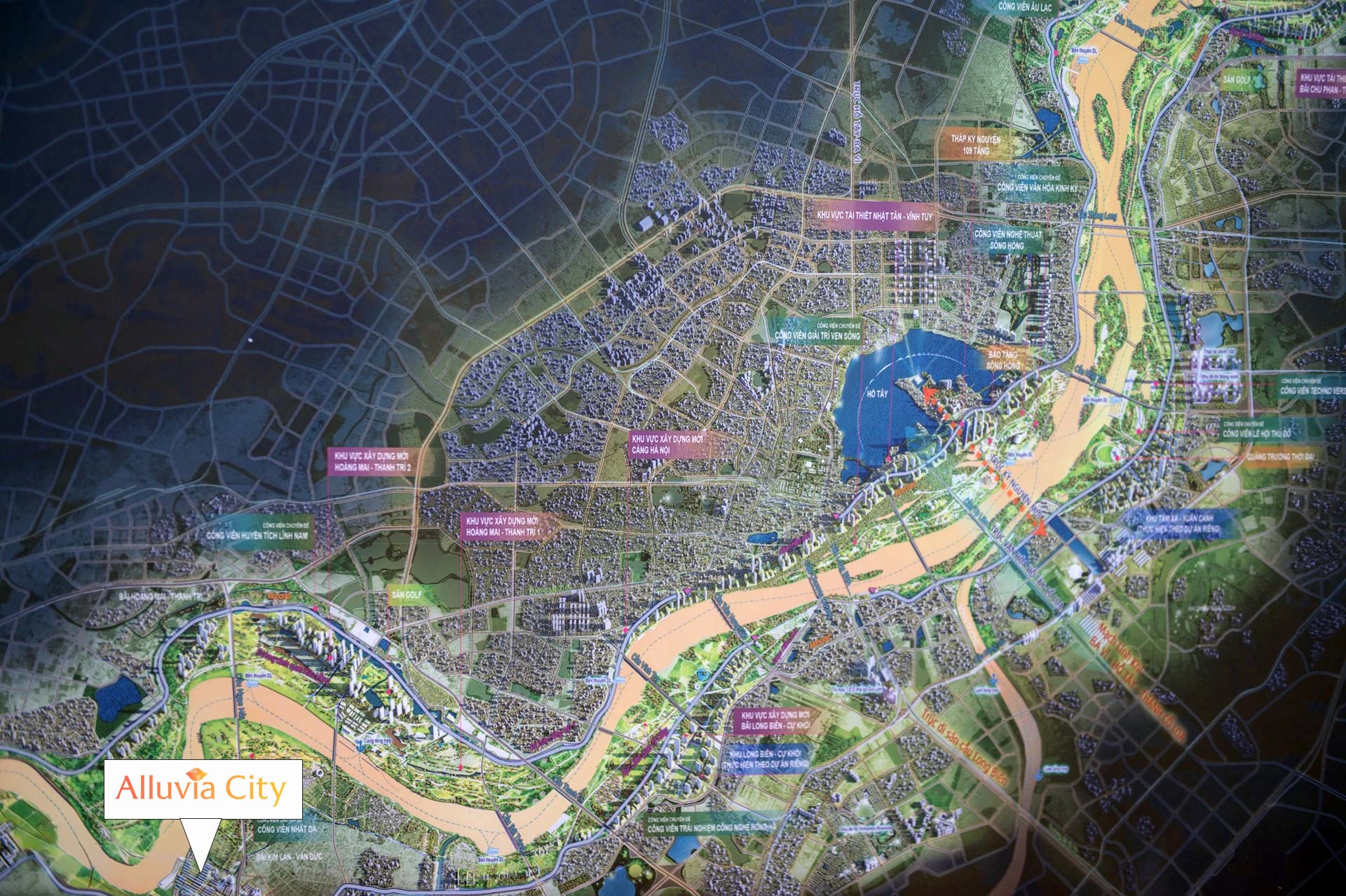 Alumi Alluvia City nằm trên trục đại lộ cảnh quan ven sông Hồng