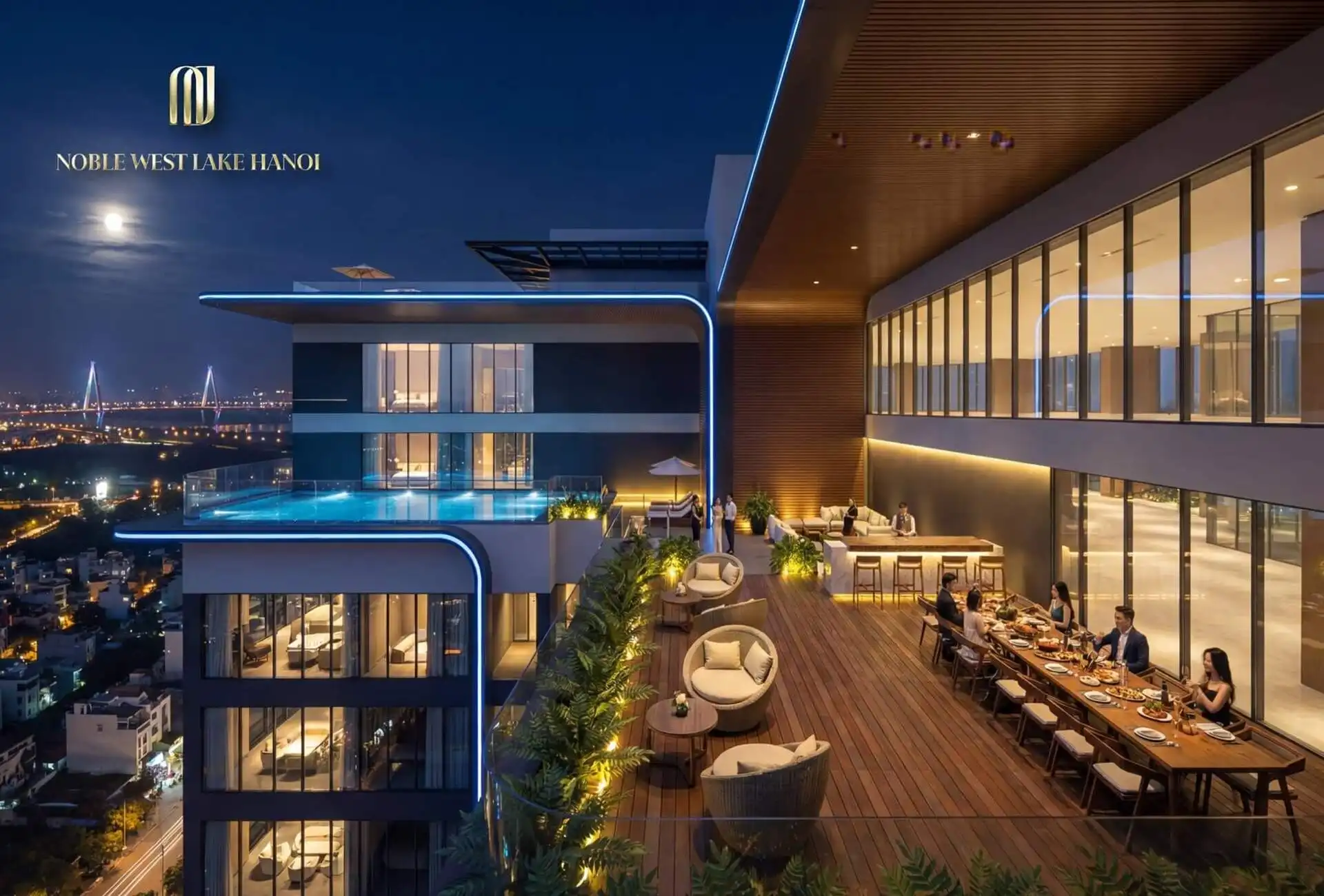 Bể bơi vô cực tại Noble West Lake Ha Noi Bể bơi vô cực tại Noble West Lake Ha Noi