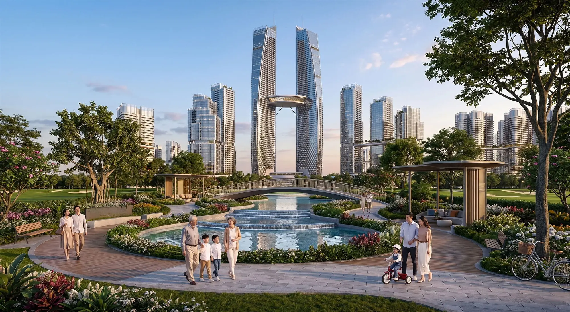 Phối cảnh tháp đôi văn phòng tại dự án The Grand Riveria